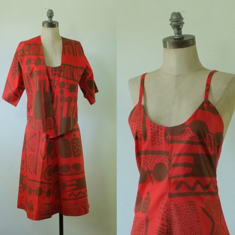 vintage red dress | vintage 70s red cocktail dress
